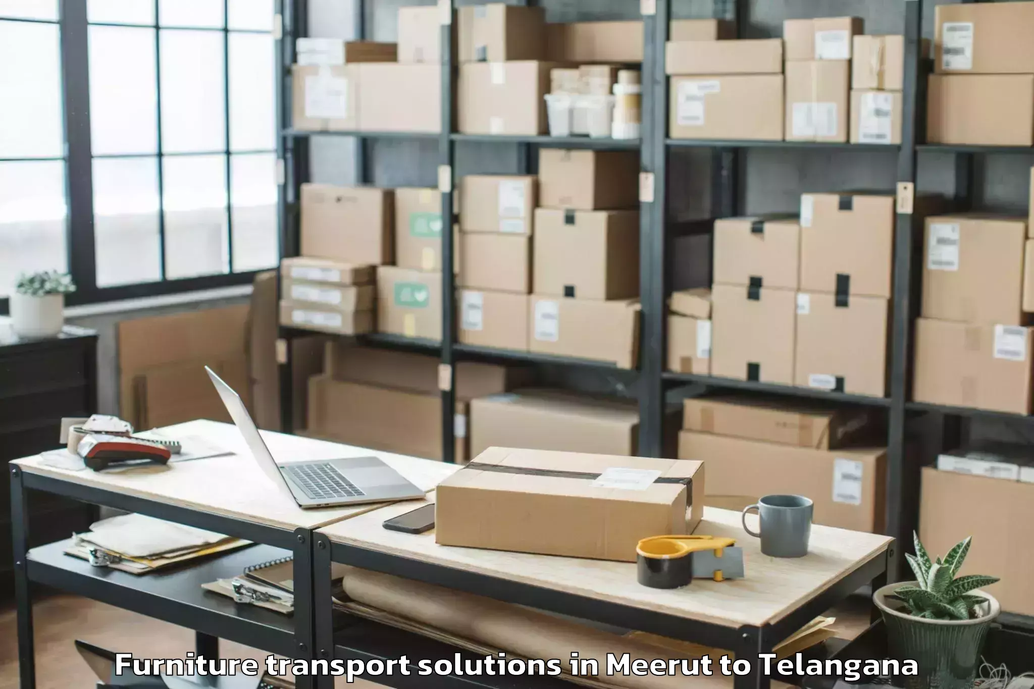 Trusted Meerut to Shaikpet Furniture Transport Solutions